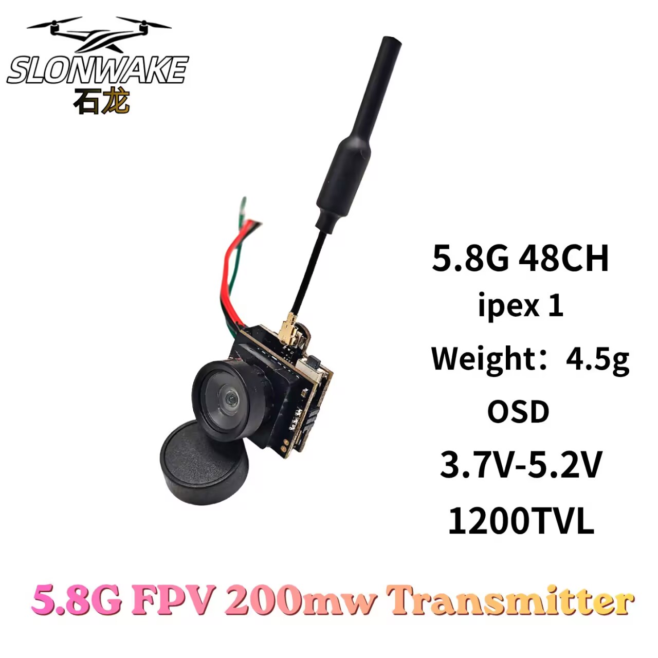 SLONWAKE 5.8G analoge VTX-tran - Drone Racing Frame recensie en prijs
